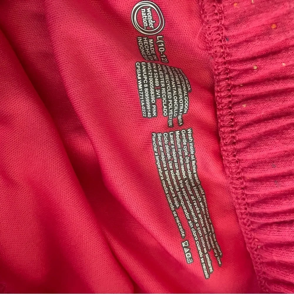 Kids' Pink, Orange, and Black Shorts Set